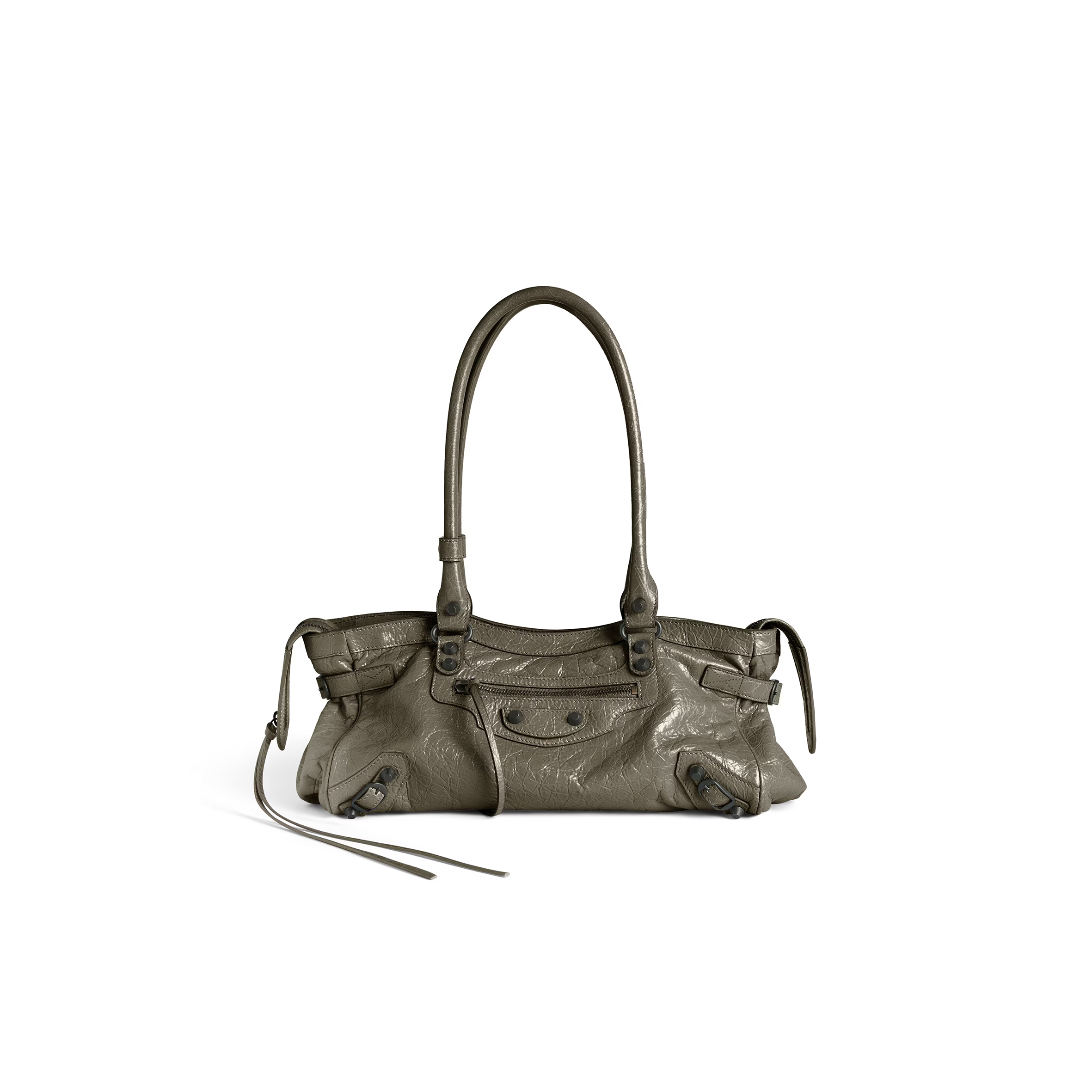 BALENCIAGA WOMEN'S LE CITY BAG EAST-WEST IN ARMY GREEN 8457042ABEK3258 (39.8*17.7*14.9cm) BALENCIAGA WOMEN'S LE CITY BAG EAST-WEST IN ARMY GREEN 8457042ABEK3258 (39.8*17.7*14.9cm)